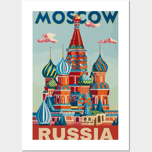 A Vintage Travel Art of Moscow - Russia Wall Art by goodoldvintage